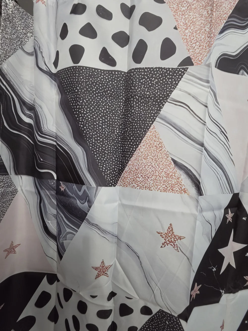 NWOT Water Resistant Fabric Shower Curtain with Rose Accents